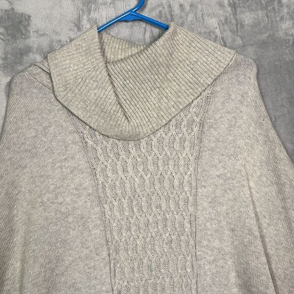 Cabi Gray Cowl Neck Shrug Medium Weight Cable Knit Sweater Size Small - Picture 2 of 11